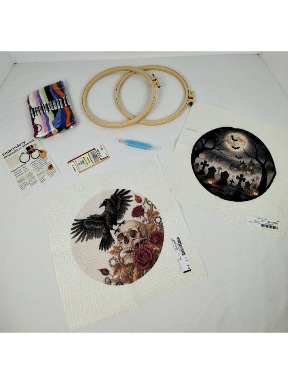 New DIY Skull & Graveyard Designs Embroidery Kit Halloween Complete Kit
